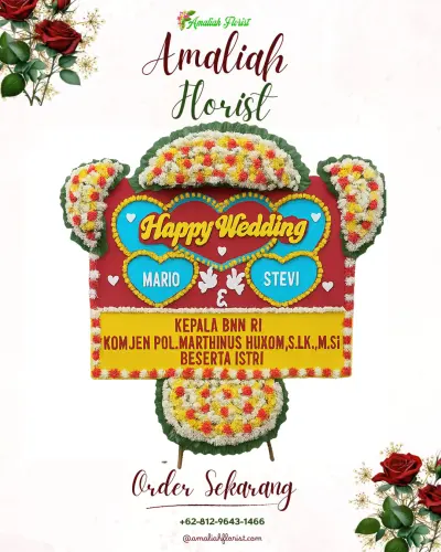 Karangan Papan Bunga Pernikahan di Mororejo